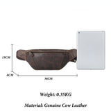 Royal Bagger Men Crazy Horse Leather Waist Pack Shoulder Bag Retro Genuine Cowhide Chest Bags Outdoor Sport Cycling Phone Pocket