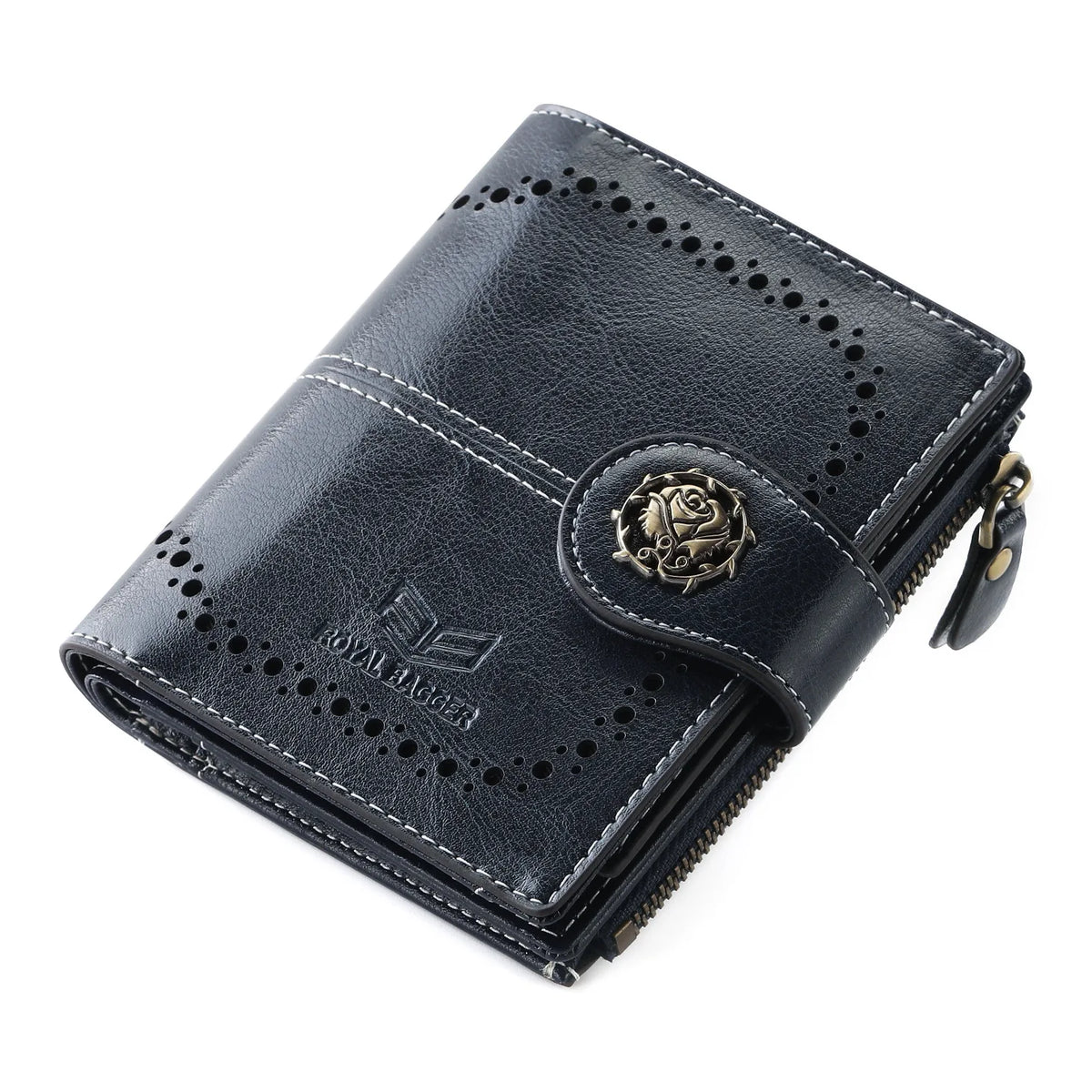 Royal Bagger RFID Short Wallets for Women Smooth Genuine Cow Leather Female Purse Korea Fashion Card Holder Small Pocket Elegant