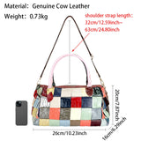 Royal Bagger Colorblock Patchwork Tote Bags, Genuine Leather Satchel Purse, Luxury Top Handle Shoulder Bag for Women 1771